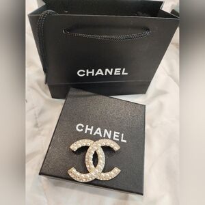 Authentic CHANEL Brooch With Box And Bag